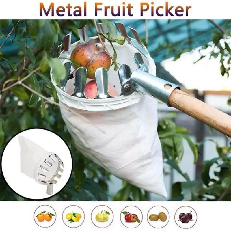 Удобные фруктовые пикаторы из металла, садовые яблоки, персики, инструменты для сбора фруктовых деревьев, Садовые принадлежности