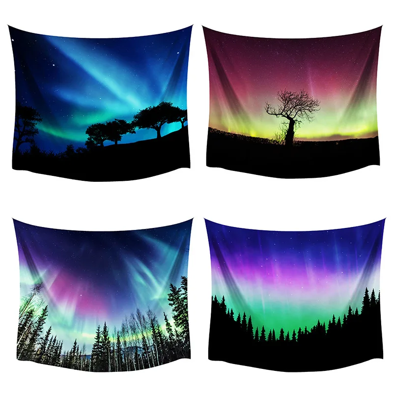 Новые Красочные Aurora Borealis Европа и Америка висячая ткань гобелены Пейзаж