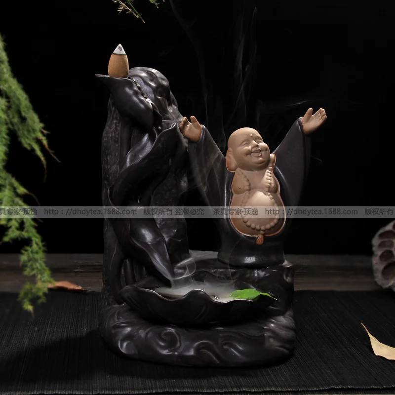 

2019 Aromaterapia Shipping Ceramic Incense Burner Retro Backflow Smoked Ta Mountain Stream Crafts Lotus Leaf Fragrant Furnace