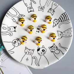 8pcs/Lot Mini Little Bee Slime DIY Accessories Toy Resin Fluffy Clear Slime Supplies Filler Gift Toy For Children Adult