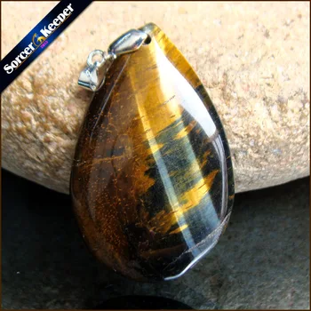 

Real Natural Blue Tiger Eye Beads Gem Stone Water Drop Necklaces & Pendants Wholesale Reiki Healing Jewelry for Brave Man RS083