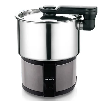 

Mini electric rice cooker food steamer small portable stainless steel pot frying pan travel Soup cooking skillet 110V 220V