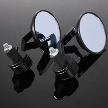 Universal 7/8″ Round Bar End Rear Mirrors Moto Motorcycle Motorbike Scooters Rearview Mirror Side View Mirrors Cafe Racer