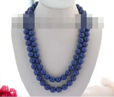 

FREE SHIPPING>@@> 3436 nature blue round lazuli necklace