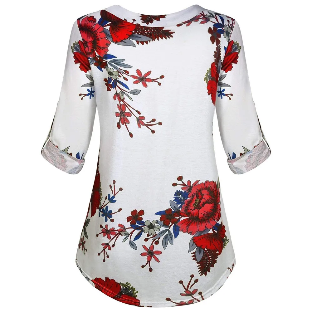 Женские топы и блузки размера плюс 5XL, винтажная блузка с цветочным принтом и длинным рукавом, женская одежда, женские топы, модная одежда