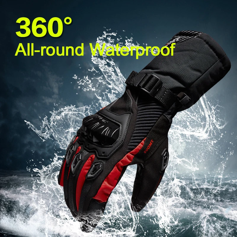 SUOMY Мотоциклетные Перчатки Guantes Moto Теплые 100% водонепроницаемые ветрозащитные
