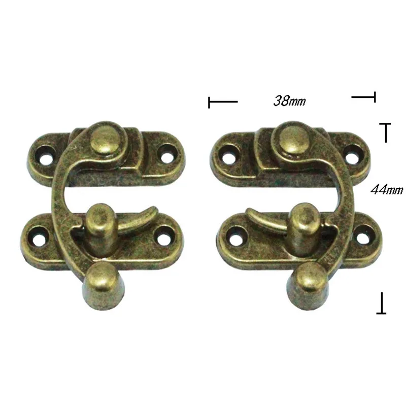 

38*44mm The shackle Hasp Zinc alloy lock horns Antique lock Wooden boxes fixed hasp