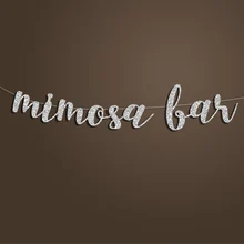 ミモザバーバナー 飲料テーブルレター筆記体サイン背景装飾 ゴールドブライダルシャワー 結婚披露宴の装飾用品 Aliexpress ホーム ガーデン