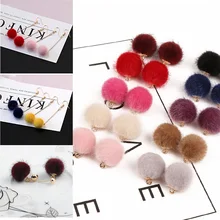 10 шт Мода 10 цветов мех покрытый шар бусы украшение кулон бусины для серьги изготовление браслета ожерелья DIY ювелирные изделия