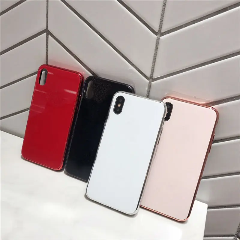 

Plating edge imitation original tempered glass case for iPhoneXS Max XS XR 6 6S 7 8 plus cover