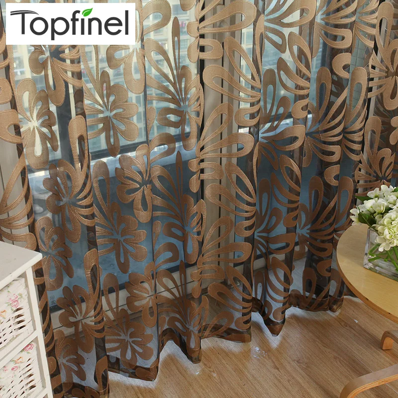 Topfinel Nuevo tul rojo y marrón para ventana de tul para sala de estar Cortinas modernas para cocina, dormitorio Tul estampado Topfinel Nuevo tul rojo y marrón para ventana de tul para sala de estar Cortinas modernas para cocina, dormitorio Tul estampado