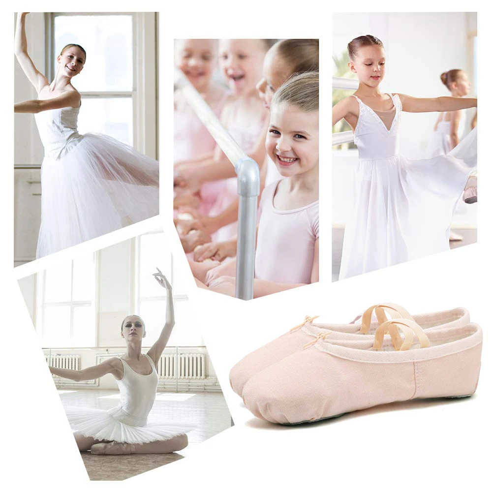 3 Colors Canvas Flat Ballet Dance Shoes Women Gymnastic Ballet Dance Pointe Shoes For Girl Children Dance Ballet Slippers Shoes