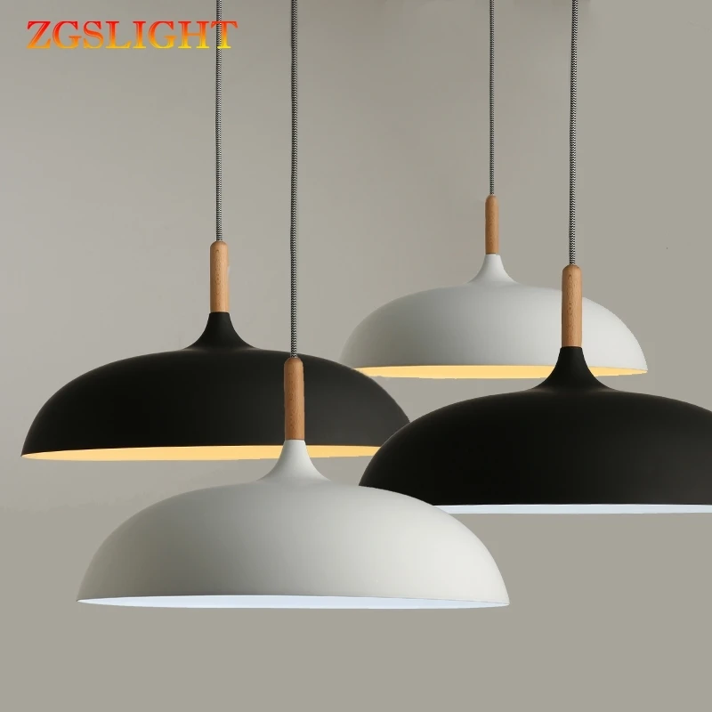 

Minimalist Modern Pendant Lamps E27 Wood & Aluminum Lampshade Hanging Pendant Lights 110V 220v for Art Fashion Decor Luminaire