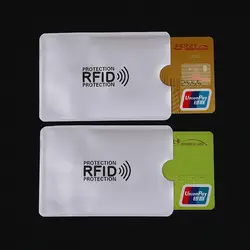 10 шт. анти-сканирующая карта рукав Кредитная RFID визитница анти-магнитный Алюминий фольга портативный банк держатель для карт