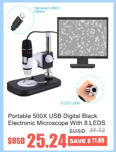 Портативный 1000X USB цифровой черный электронный микроскоп с 8 светодиодами эндоскопа камера микроскопио Лупа