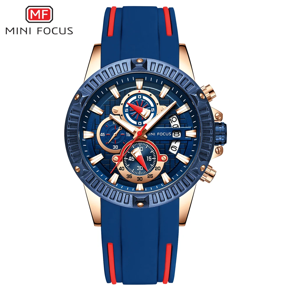 

New Fashion Men Waterproof Wristwatch 3D Bolt Sport Watch 3 Dials Rubber Strap Male Cock Watch Luxury Design Analog Quartz
