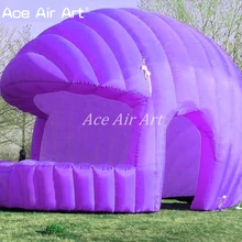 Дизайн большая фиолетовая надувная купольная форма стенд, кривая крышка надувная палатка для мероприятия акции