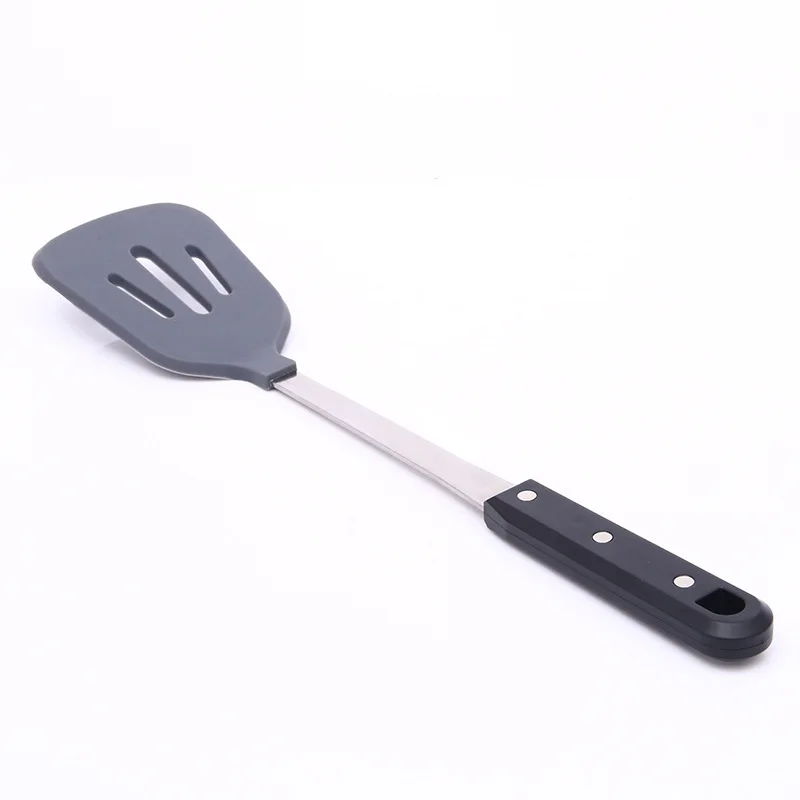 1 шт. силиконовые щелевые токарь Кухня CookingTools шпатель жарки рыбы лопату с длинной