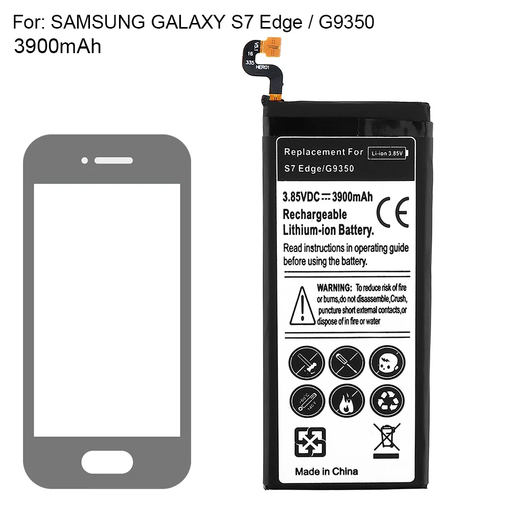 3 85 V 3900mAh Встроенный литий ионный аккумулятор для Samsung S7 Edge Galaxy G9350|Аккумуляторы