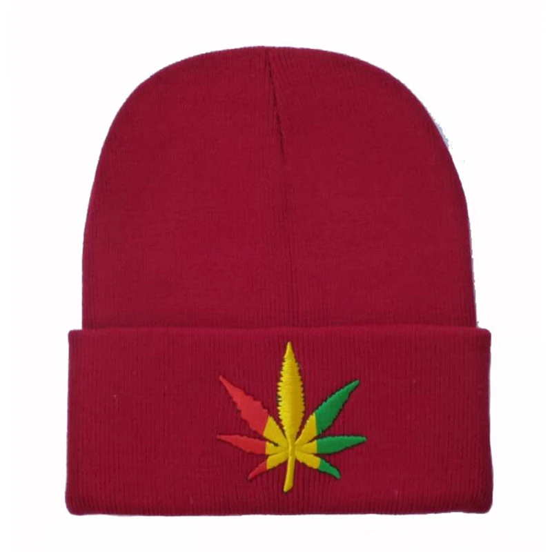 

Winter Hats Beanies For  Men Maple Leaf Pattern Knit Hat Skullies Beanie Hip Hop ski Warm Cap gorro balaclava bonnet gorros bone