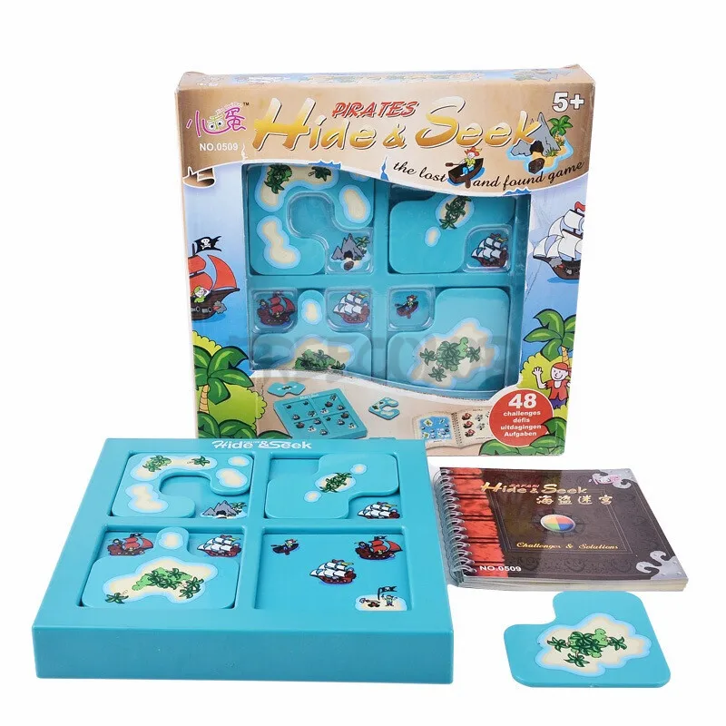 

Pirates Hide&Seek IQ Board Games 48 Challenge With Solution Book Smart IQ Toys For Children Party Games Family Interactive Toy49