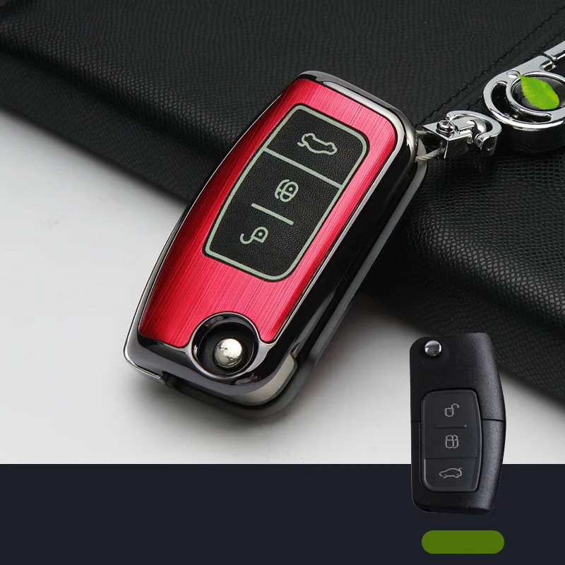 

Plastic car key Cover for Ford Fiesta Focus 2 Ecosport Kuga Escape Car Flip folding Remote key Case 3 Buttons