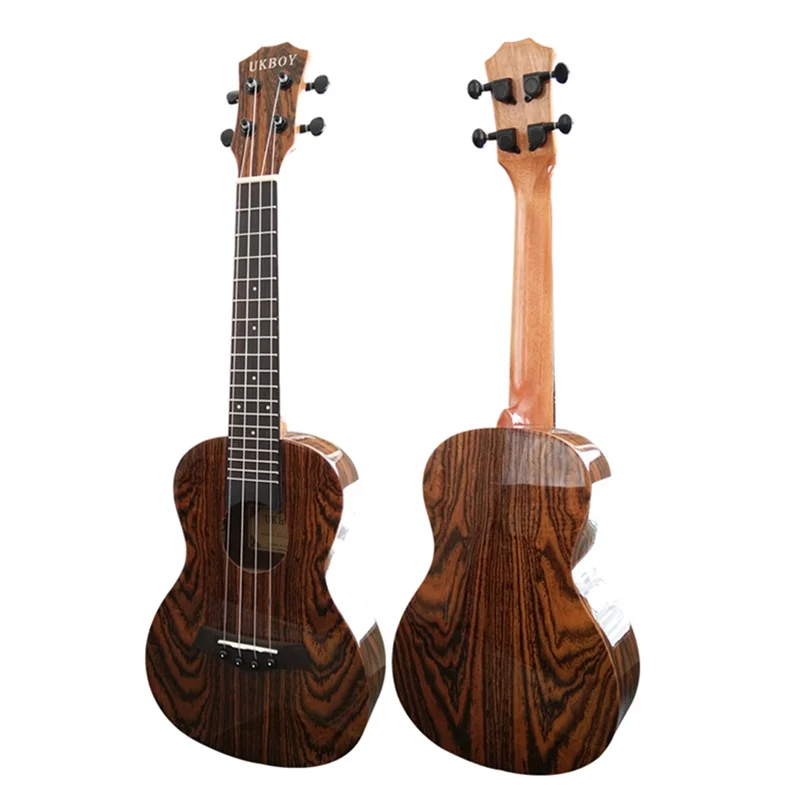 

23 inch Ukulele Colorful butterfly wood Glossy Concert Ukelele 18 copper frets Aquila Nylon strings Uku Hawaii acoustic guitar