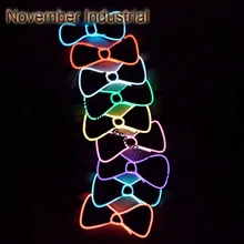 10pc/Lot Top quality 10color Available Blinking EL Bowtie LED Bow tie Light up By 2AAA Battery For Party using