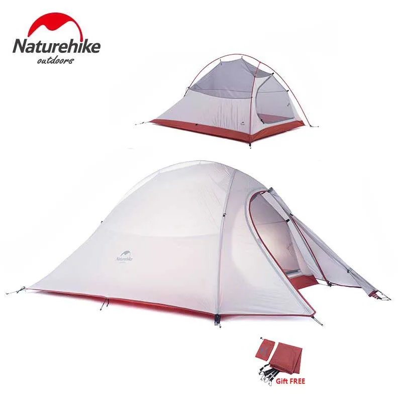 

Naturehike Cloud Up Series 1 2 3 Person Ultralight Tent Camp Equipment 20D Nylon Outdoor Camping Tent with Mat