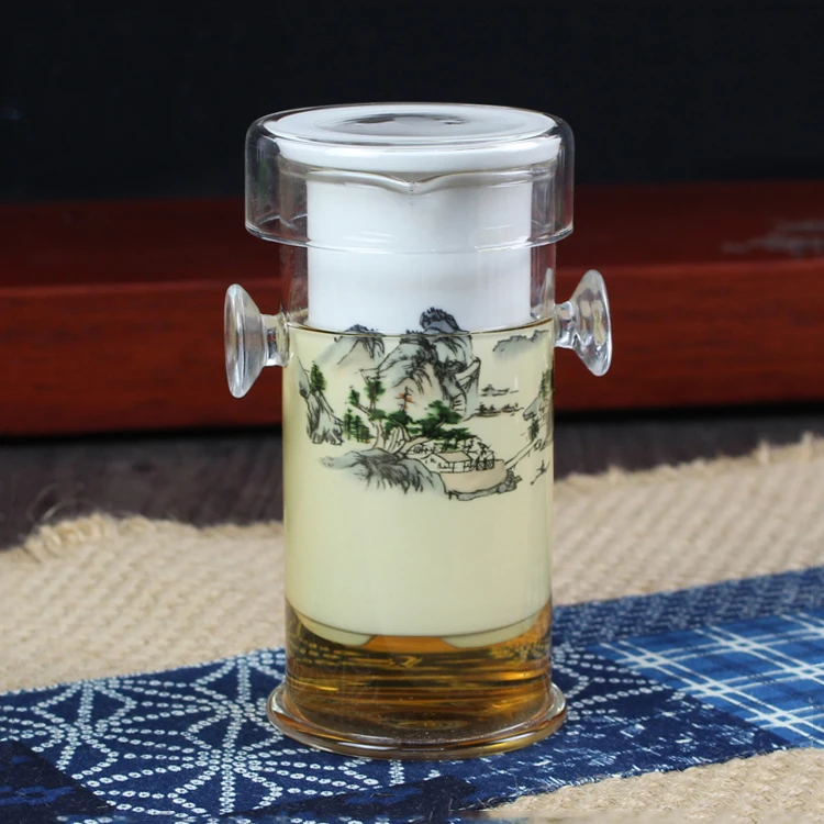 220ML Heat-resistant Glass Tea Set Chinese Kung Fu Flower Ceramic Teapot With Filter Kettle Blue and White Porcelain Sets