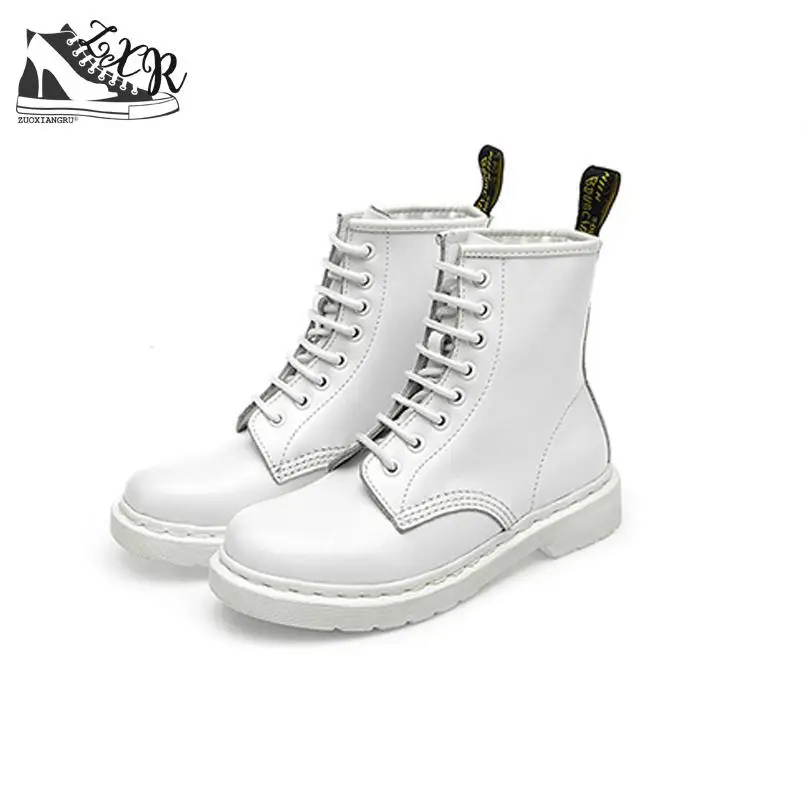 

Women Pointed Toe Lace Up Low Heels Female Casual Spring Autumn Soft Bottom Flats Shoes Martin Ankle Boots Genuine Leather