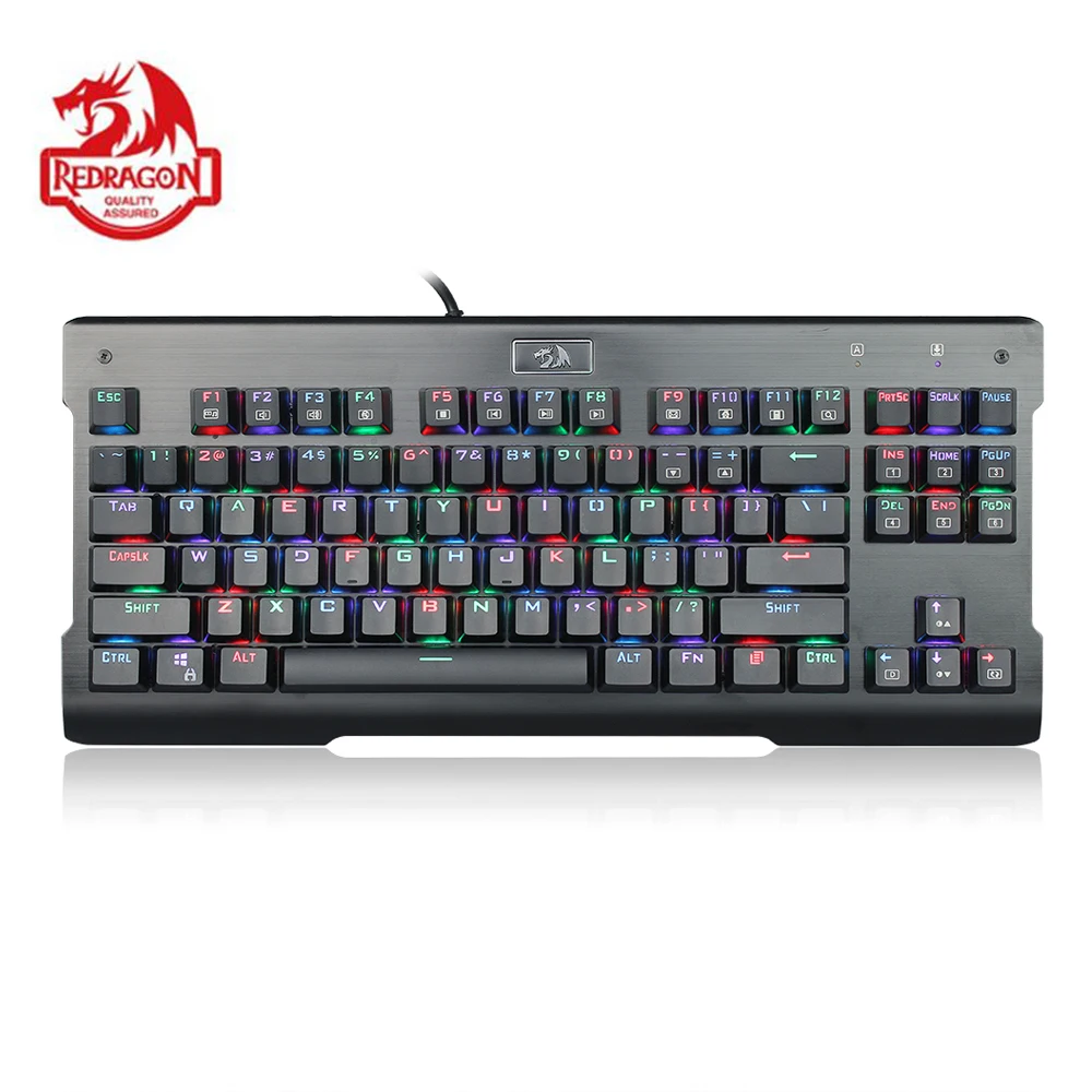 Redragon K561 VISNU Механическая игровая клавиатура RGB с подсветкой 87 клавиш анти-ореолы Водонепроницаемая клавиатура с щелкающим синим переключателем ПК