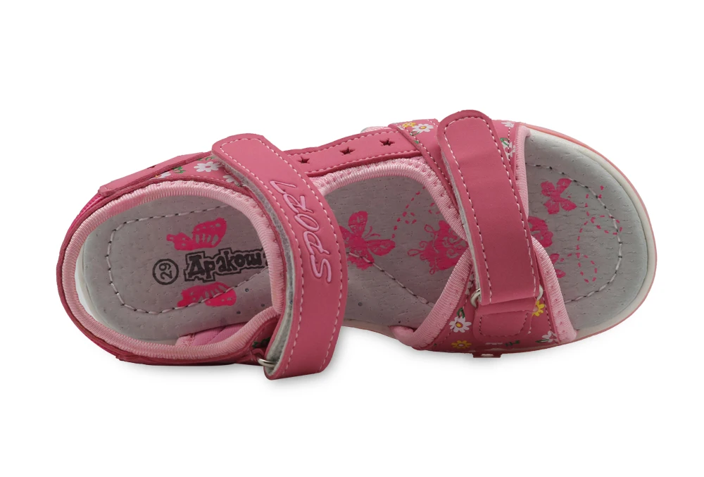 Apakowa Summer Children Shoes Girls Sport Beach Sandals with Arch Support Kids Hook-and-Loop Sandals for Girls EU Size 21-32