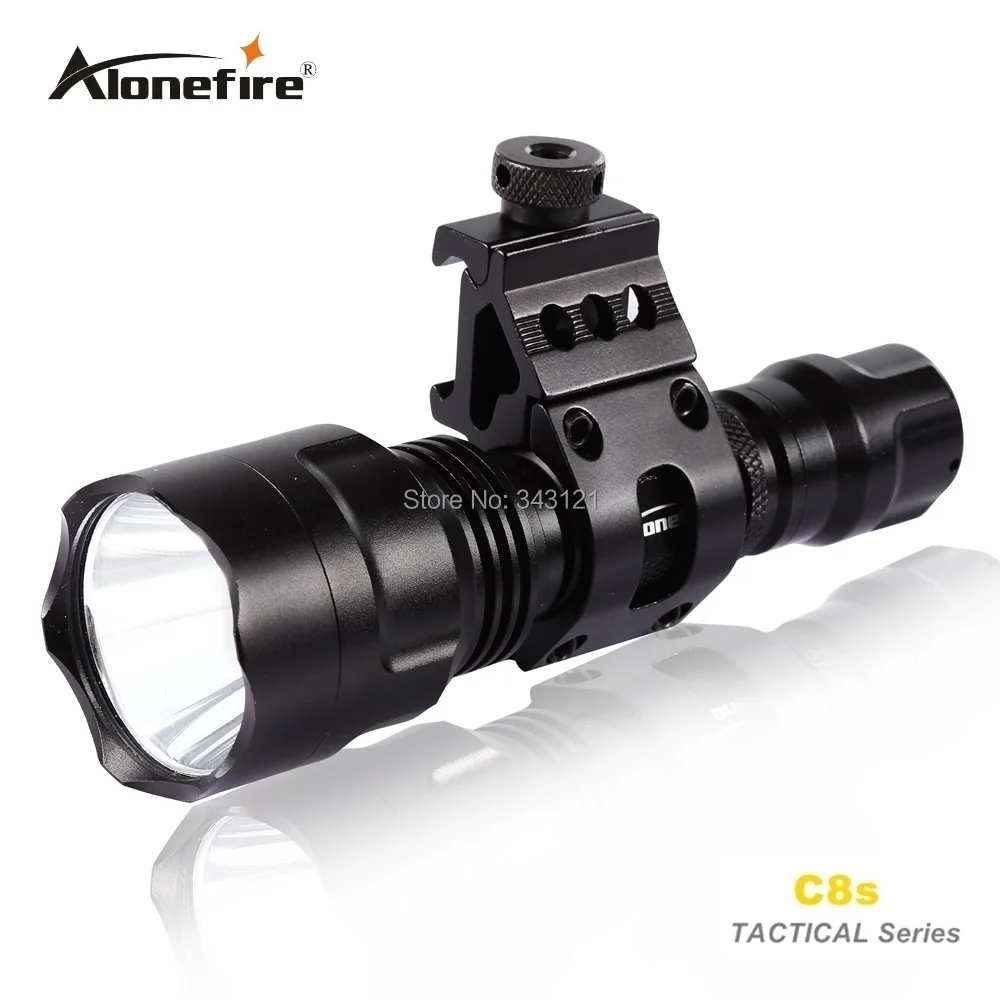 AloneFire Тактический светильник C8 CREE XM-L2 U3 светодиодный фонарь страйкбол прицел ружья светильник 18650 перезаряжаемая батарея