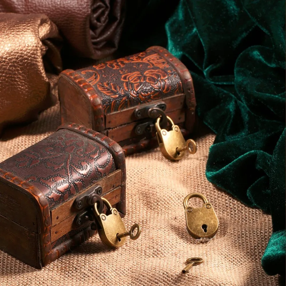 

1PC Bronze Vintage Old Antique Style Mini Archaize Padlocks Key Lock With key candado combinacion