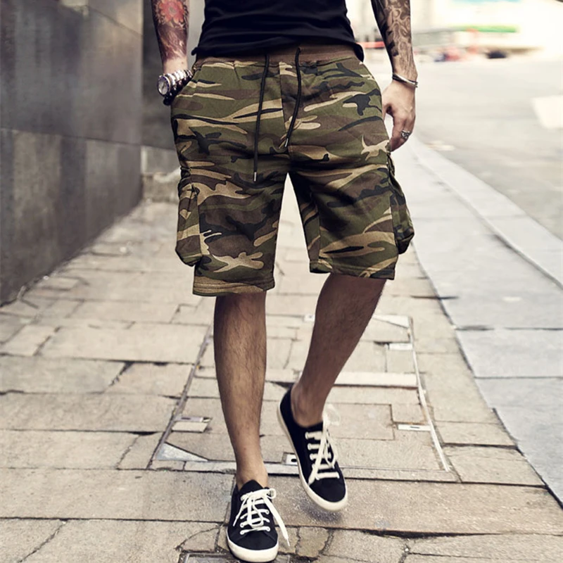 Camuflaje cortos carga militar casual pantalones cortos marca de algodón Hombre camuflaje pantalones cortos los hombres pantalones cortos de playa verano nuevo K1002|shorts summer|cargo shorts militarycasual short pants -