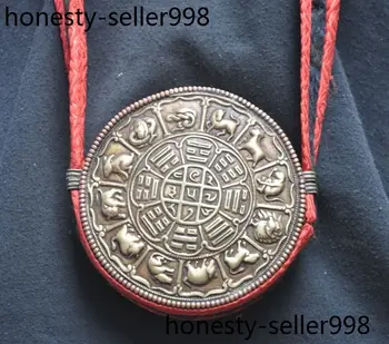 

Christmas Tibet Buddhism Bronze fengshui 12 Zodiac animal Statue Fokan Shrine Wall hanging Halloween