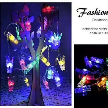 

Wall Hanging Card Picture Clips Photo Pegs String Light Lamp 1.5M 10 LED String Light Home Indoor Decor fairy lights fairy^15