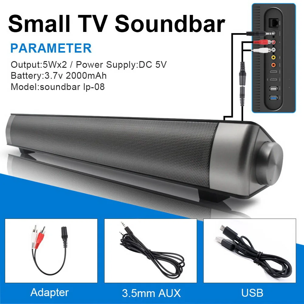 

Original LP-08 Wireless Subwoofer Bluetooth Speaker 10W mini portable speakers with TF card battery for smart tv box