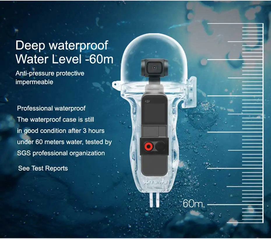 Waterproof Housing Case For DJI Osmo Pocket 3-Axis Handheld Camera Diving Accessory 360 Full Transparent Protect Cover Dive 60M