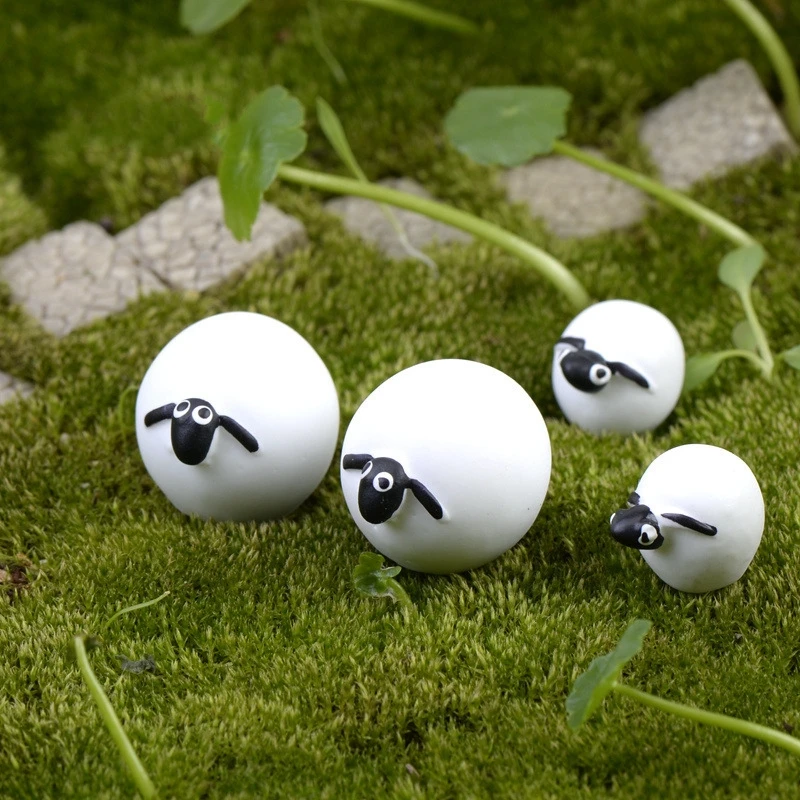 

1Pcs Cute Cartoon Ball White Sheep Mother Son DIY Resin Fairy Garden Craft Decoration Miniature Micro Gnome Terrarium