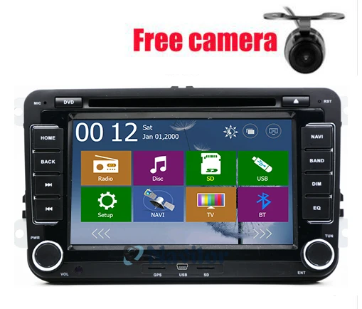 Cheap 7 inch 2 Din Car DVD Player Stereo Navigation For VW POLO GOLF PASSAT CC JETTA TIGUAN car radio gps with Bluetooth SWC Map 0