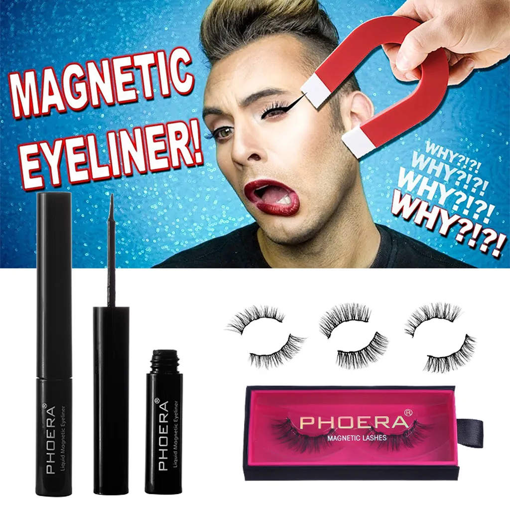

PHOERA Magnetic Waterproof Liquid Eyeliner Eyelashes Kit Handmade False Lashes Curler Reusable Lengthening Fake Eyelash 19L0717