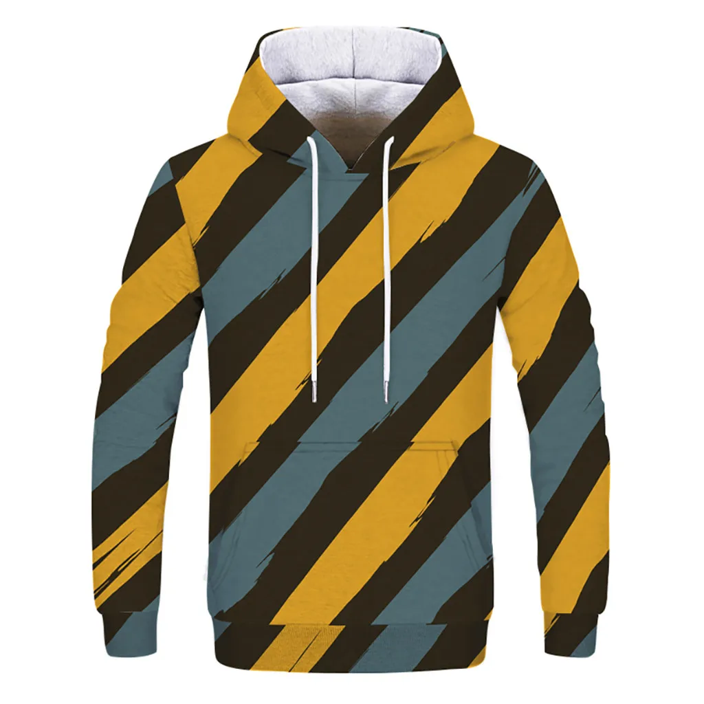 

JAYCOSIN Color Long-Sleeve Model 3D Yellow Twill Print Tops Couple Hoodie Daily Tops Cotton Autumn Winter Polyester