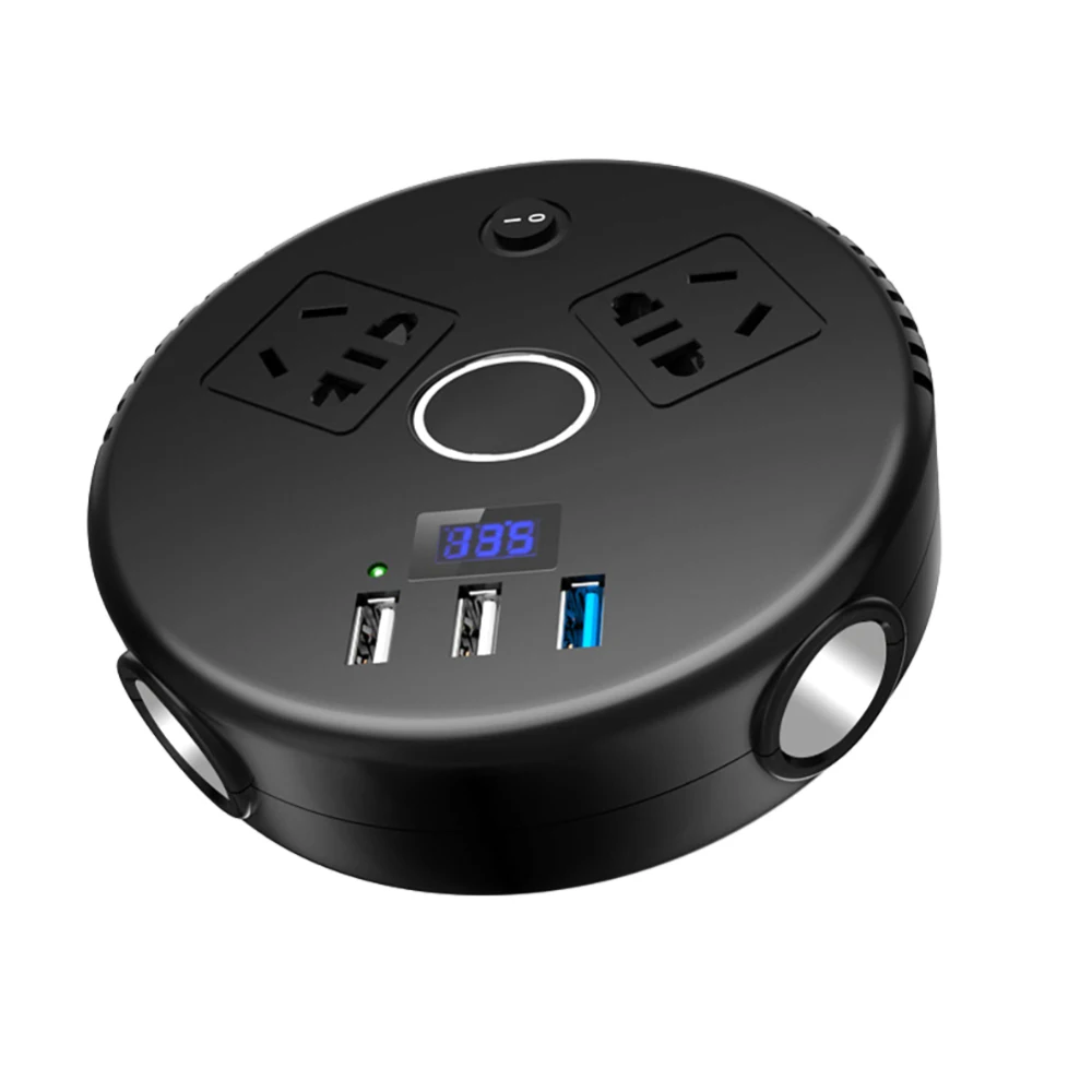

QC3.0 Fast Charging150W 12V/24V to 220V Car Converter 3 USB Ports Charger