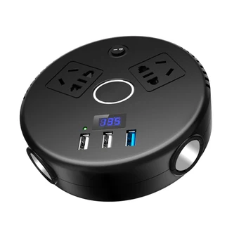 

QC3.0 Fast Charging150W 12V/24V to 220V Car Converter 3 USB Ports Charger