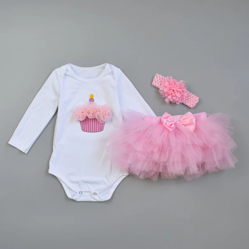 Комплект одежды из 3 предметов для маленьких девочек; модная юбка-пачка для новорожденных; боди из органического хлопка с мультипликационным принтом и повязка на голову; Нижняя юбка; одежда