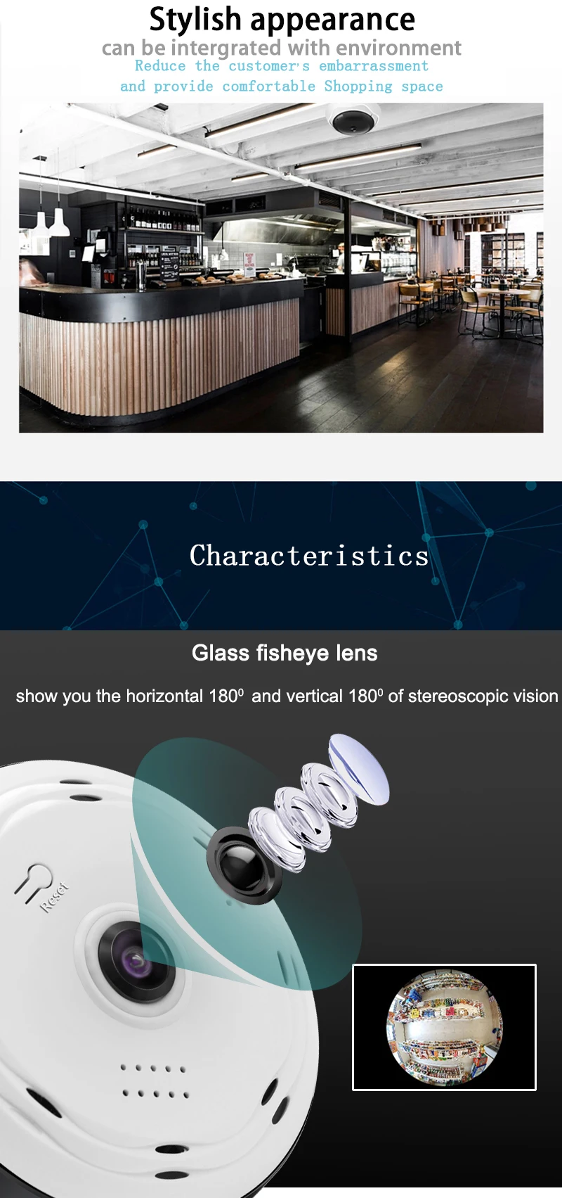 Panoramic 360 Degree 3D VR 1080P HD Wifi Smart Camera with Full View Fisheye Lens Night Vision & 2 Way Audio Intercom Free APP_17