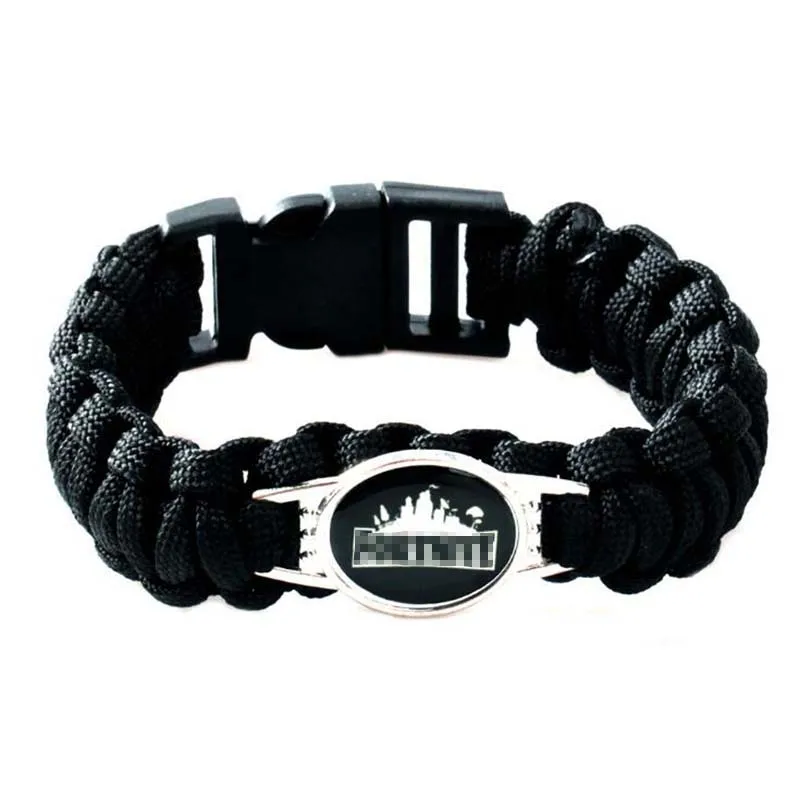 

Hot Classic FPS Game Fortress Night Battle Royale Weave Bracelets Game Umbrella Rope Fortnight Bracelet