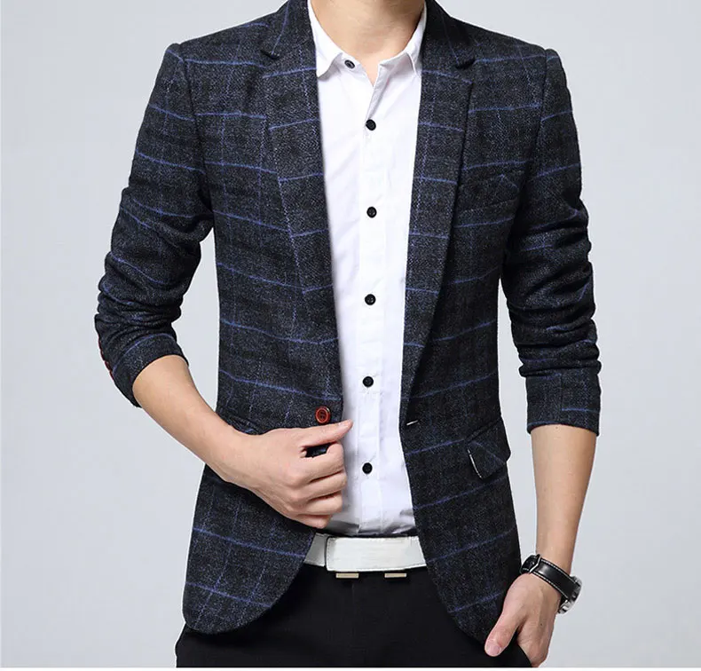 Mwxsd brand Quality  Autumn Suit Blazer Men Fashion Slim Male Suits Casual Suit Jacket Masculine Blazer Size M-3XL